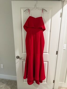 green emerald velvet dress Xscape Women's Long Sleeveless One Shoulder Ruffle Scuba Crepe Dress, Red,  6 : Amazon.ca: Clothing, Shoes & Accessories main image 1